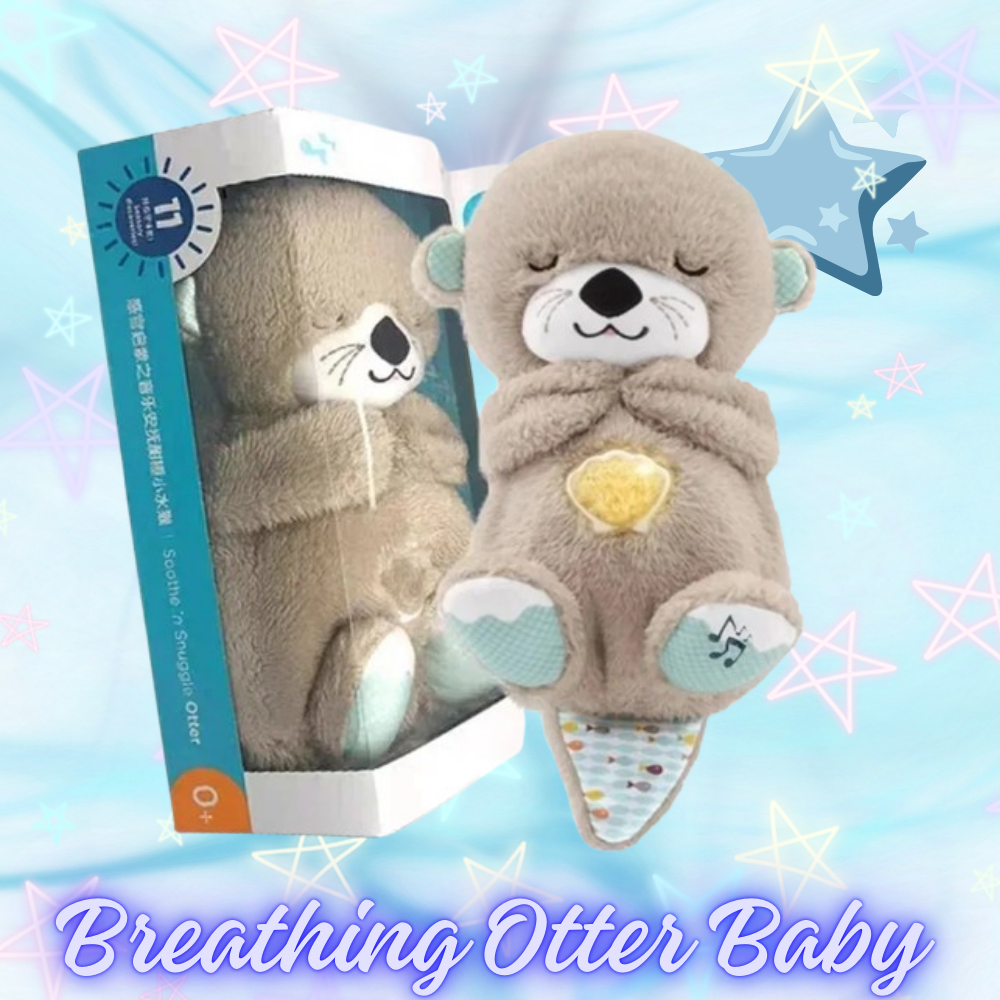 Adorable toy mimics a real sleeping baby .