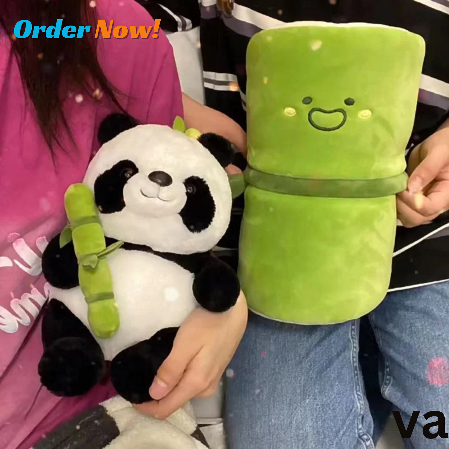 Panda with Bamboo Soft Plush Doll Pillow Stuffed.